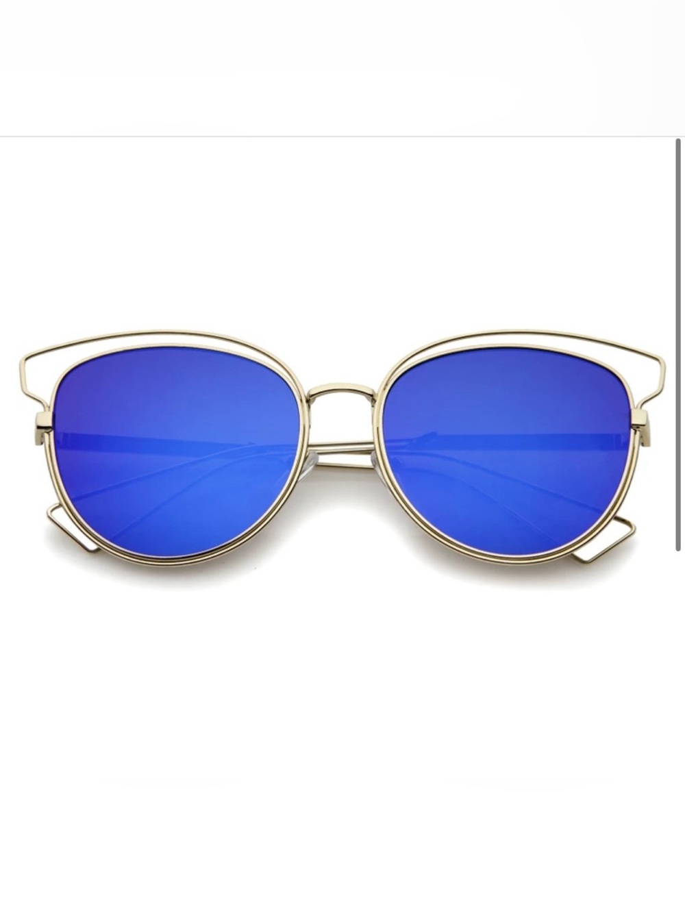 Butterfly Cateye Sunglasses Metal Wired Rim Fashion Shades